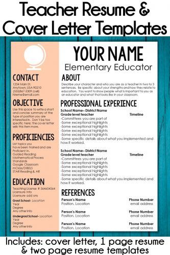 One page teacher resume template Cda Portfolio, Resumes Template, Resumes Examples, Teacher Resume Template Free, Elementary Teacher Resume, Teacher Resumes, College Teaching, Counseling Tips, Teacher Portfolio