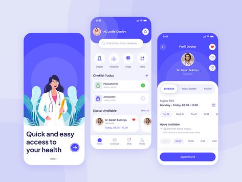 ChekDoc : Health Care Mobile App by Irfan Dedek 🥦 for Pixelz on Dribbble Card Ui Design Mobile, App Design Trends, Desain Ux, Mobile App Inspiration, Health App Design, Mobile App Ui Design, Ux Design Mobile, Ui Design Mobile, Health Application