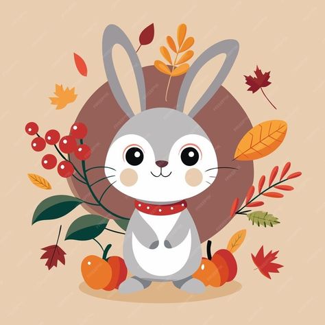 Character rabbit and bunch berry with word hello autumn | Premium AI-generated vector About Character, Free Business Card Mockup, Packaging Labels Design, Business Card Maker, Flyer Maker, Poster Invitation, Presentation Template Free, Pattern Drawing, Hello Autumn