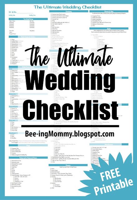 The Ultimate Wedding Checklist - everything you need to do before & after you say I do - free printable Reception Checklist, Ultimate Wedding Checklist, Wedding Checklist Timeline, Wedding Checklist Detailed, Wedding Checklist Printable, Wedding Day Checklist, Free Wedding Planner, Wedding To Do List, Checklist Printable