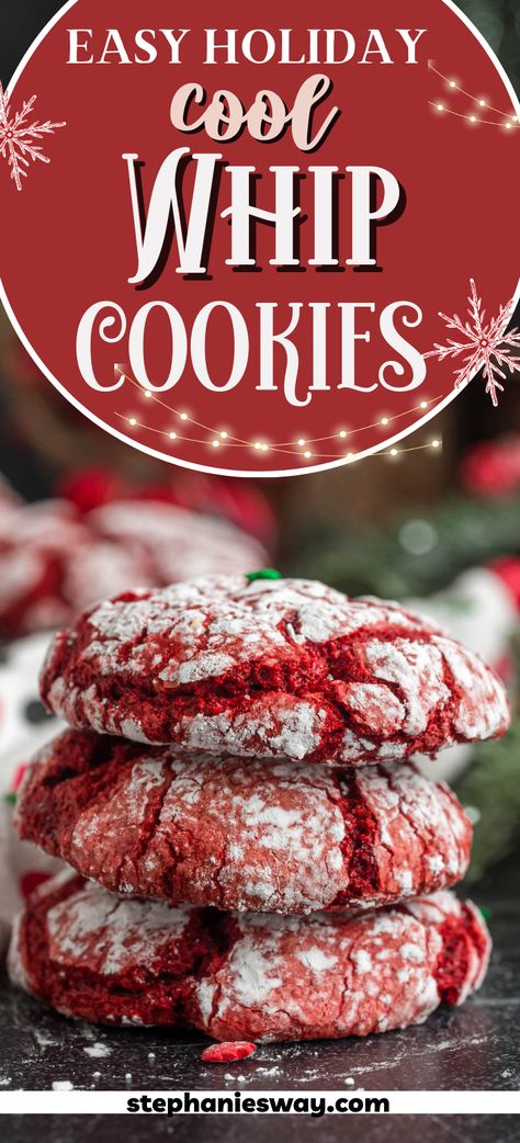 Are you craving a delicious treat that's quick and easy to make? Look no further than Cool Whip Cookies! These delightful cookies are known for their light and airy texture and perfect chewy finish. Pumpkin Cool Whip Cookies, Christmas Cookies Cool Whip, Whipped Sugar Cookies, Strawberry Cool Whip Cookies, Quick Holiday Cookies Easy Recipes, Cool Whip Red Velvet Cookies, Red Velvet Cookies With Cool Whip, Cake Mix And Whip Cream Cookies, Cookies With Whipped Cream