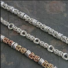 Handmade Chains, Byzantine Chainmaille, Rings Pretty, Chainmaille Jewelry Patterns, Rings Chain, Jump Ring Jewelry, Chainmaille Jewelry, Byzantine Chain, Jewelry Making Classes