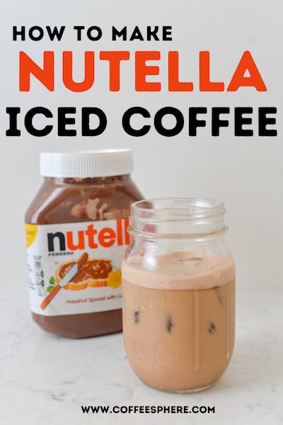 Nutella Coffee Recipes, Nutella Iced Coffee, Chocolate Iced Coffee, Nutella Cafe, Easy Coffee Drinks Recipes, Nutella Latte, Nutella Coffee, How To Make Nutella, Nutella Jar