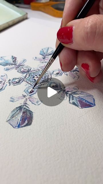 Sandy Allnock | Artist on Instagram: "Inspired by 1/8th inch of snow last night 🥶 #snowflake #watercolor #watercolourpainting #danielsmithartistsmaterials" Watercolor Snowflake, Snowflake Art, How To Render, Snowflakes Art, Sandy Allnock, January 12, Artist On Instagram, Watercolour Painting, Winter Wonderland