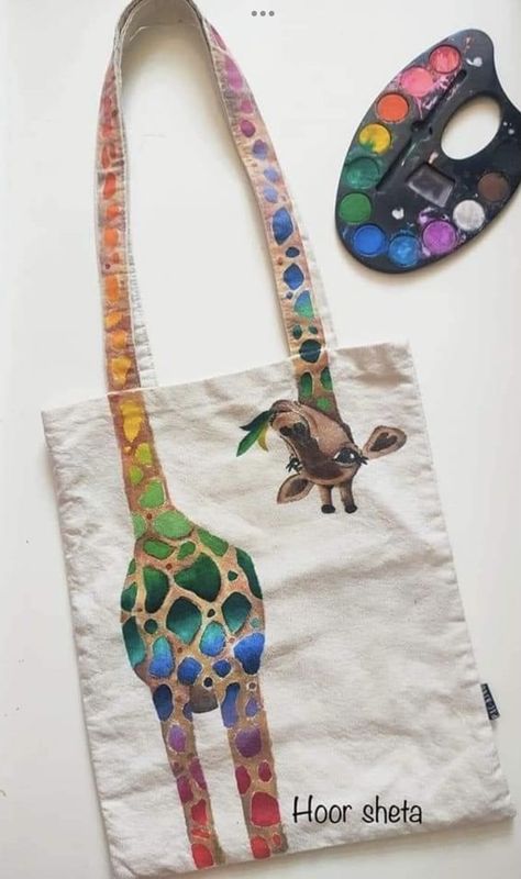 Diy Tote Bag Design, Tas Denim, Painted Canvas Bags, Diy Tote, 강아지 그림, Painted Tote, Art Bag, Diy Tote Bag, Dessin Adorable