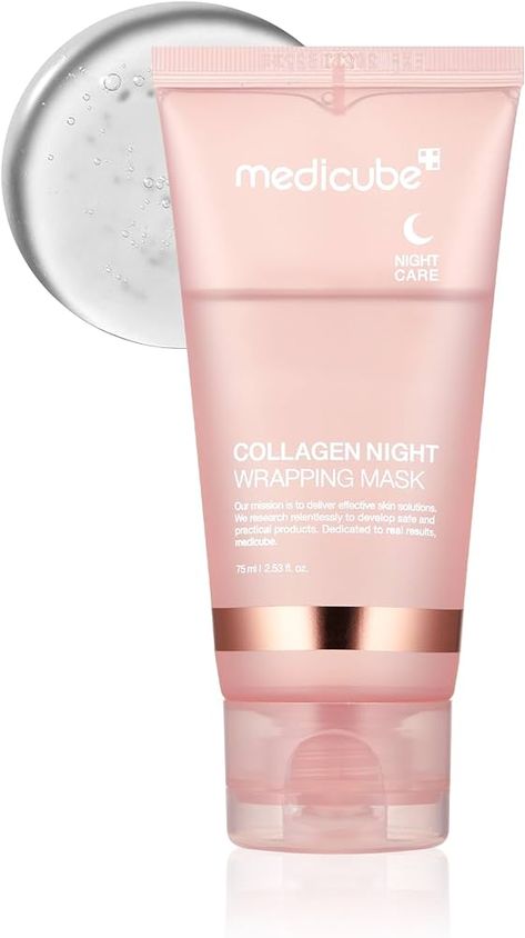 Amazon.com : Medicube Collagen Night Wrapping Peel Off Facial Mask - Overnight Sleeping Mask For Elasticity & Hydration Care, Reduces Sagging & Dullness - Collagen Extract For Radiant Skin - Korean Skin Care : Beauty & Personal Care Collagen Night Wrapping Mask, Medicube Collagen Mask, Korean Sheet Mask Aesthetic, Medicube Collagen Night Wrapping Mask, Medicube Skin Care, Korean Mask Skincare, Manifesting List, Medicube Collagen, Collagen Face Mask