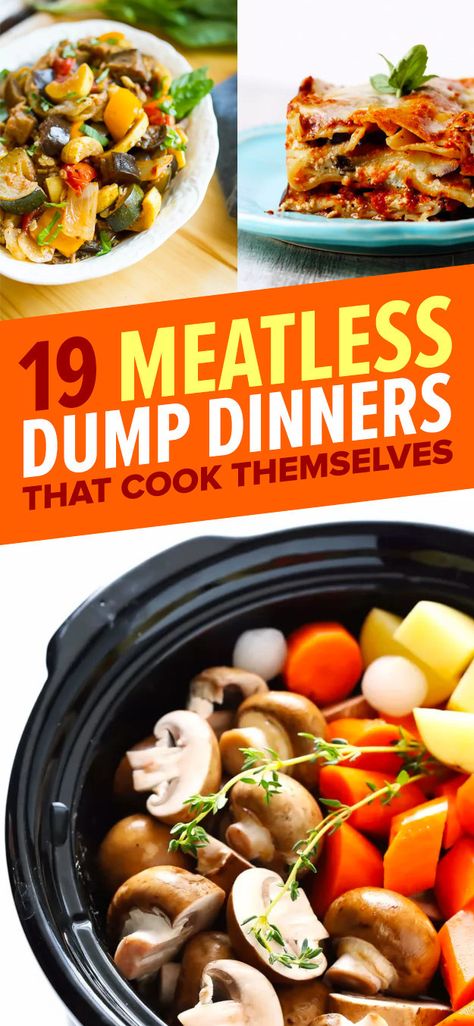 Meatless Monday Crockpot, Easy Crockpot Meals No Meat, No Meat Slow Cooker Recipes, Easy Crockpot Recipes No Meat, Forks Over Knives Slow Cooker Recipes, Meatless Meals For A Crowd, Cheap Vegetarian Crockpot Recipes, Hearty Meatless Meals Dinners, Easy Non Meat Dinners