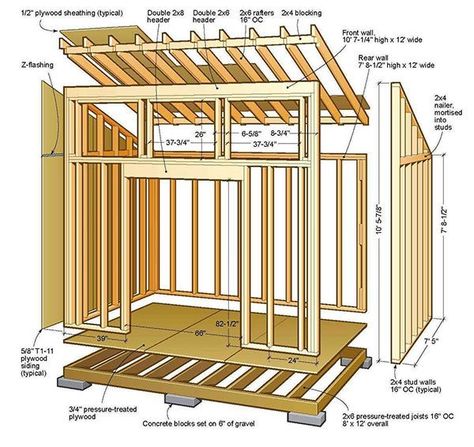 Shed Design Plans, Shed Frame, 10x12 Shed Plans, Wooden Shed, Shed Blueprints, Building A Storage Shed, Shed Plans 12x16, Lean To Shed Plans, Diy Storage Shed