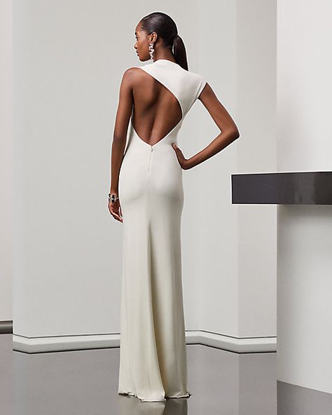 Katerina Jersey Evening Dress Jersey Evening Dress, Women Ralph Lauren, Backless Design, Unique Features, Design Dress, Shoulder Design, Ruched Dress, Corset Dress, Product Images