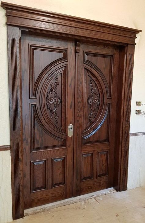 Wooden Double Doors, House Main Door, House Front Door Design, Modern Entrance Door, House Main Door Design, Main Entrance Door Design, Front Door Design Wood, Wooden Front Door Design, Wooden Main Door