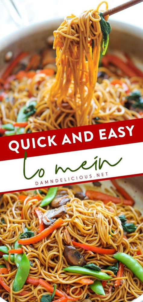 Asian Dinner For Two, 15 Minute Lo Mein, Quick Lo Mein Recipe, Easy Delicious Asian Recipes, Best Chinese Food Recipes At Home, Asian Lo Mein Recipes, How To Make Lo Mein Noodles Easy, Cheap Lo Mein Recipe, Lo Mein Recipe With Hoisin Sauce