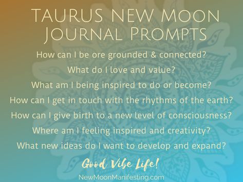 New Moon Journal, Taurus New Moon, Guided Imagery Meditation, Magical Journal, Moon Manifesting, Saturn In Aquarius, Venus In Gemini, Moon Magick, Zodiac Journal