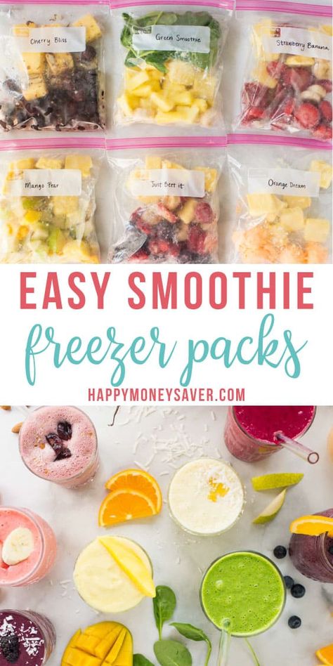 Pineapple Green Smoothie, Smoothie Kits, Diy Smoothies, Smoothies Breakfast, Make Ahead Smoothies, Freezer Smoothie Packs, Blueberry Orange, Freezer Smoothies, Smoothies Vegan