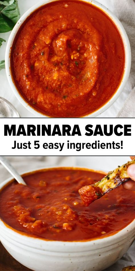 The best marinara sauce is always a homemade marinara sauce recipe. The flavors are bursting and fresh. And yet the recipe itself is so simple and easy – just 5 ingredients! It's perfect for… The Best Marinara Sauce, Best Marinara Sauce, Easy Marinara Sauce, Homemade Marinara Sauce, Sauce Spaghetti, Marinara Sauce Recipe, Homemade Sauce Recipes, Marinara Sauce Homemade, Homemade Marinara