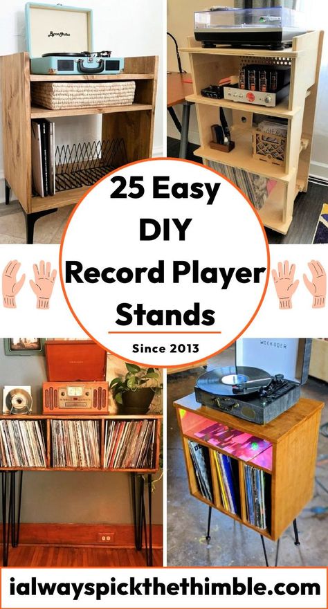 Record Stand And Storage, Vinyl Record Furniture Diy, Vinyl Record Table Diy, Record Table Diy, Diy Vinyl Record Storage Plans, Cheap Record Storage, Vinyl Record Stand Diy, Vinyl Cabinet Diy, Record Holder Ideas Diy