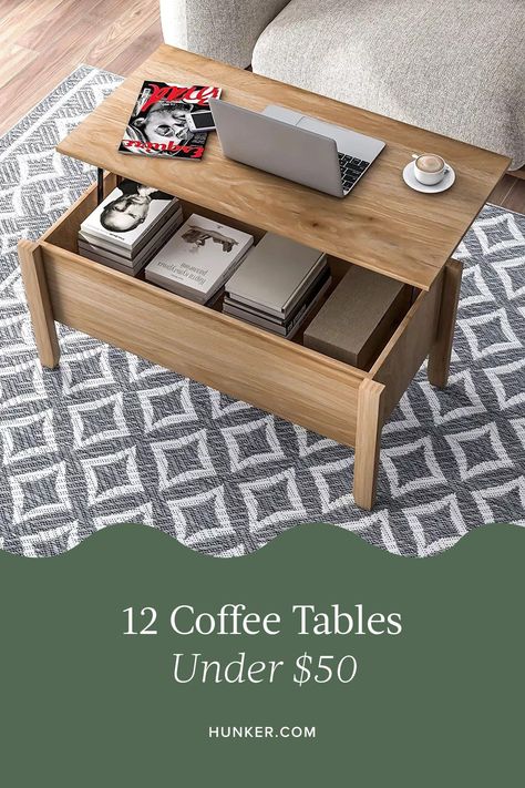 Coffee Table Desk Combo, Room Tapestries, Coffee Table Alternatives, Affordable Coffee Tables, Two Tone Table, Living Room Tapestry, Convertible Table, Small Modern Living Room, College Apartment Living Room