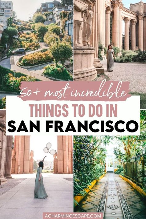 50+ Most Incredible Things to do in San Francisco, California. Heading to San Francisco and looking for things to do? Whether you are visiting for a few days or a week, this list will come in handy to pick and choose based on your interests. Click to learn more! San Francisco Things to do in | California Travel | San Francisco Itinerary| Visit San Francisco Bucket List San Francisco Itinerary, Things To Do In California, San Francisco Vacation, San Francisco Travel Guide, To Do In San Francisco, California Travel Guide, Visit San Francisco, California Trip, San Francisco Travel