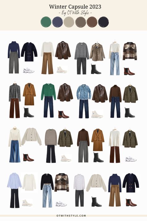 Capsule Wardrobe For Winter, Capsule 2023, Clothes Capsule Wardrobe, Create Capsule Wardrobe, Classic Minimalist Style, Create A Capsule Wardrobe, Build A Capsule Wardrobe, Minimalist Moda, Capsule Wardrobe Women