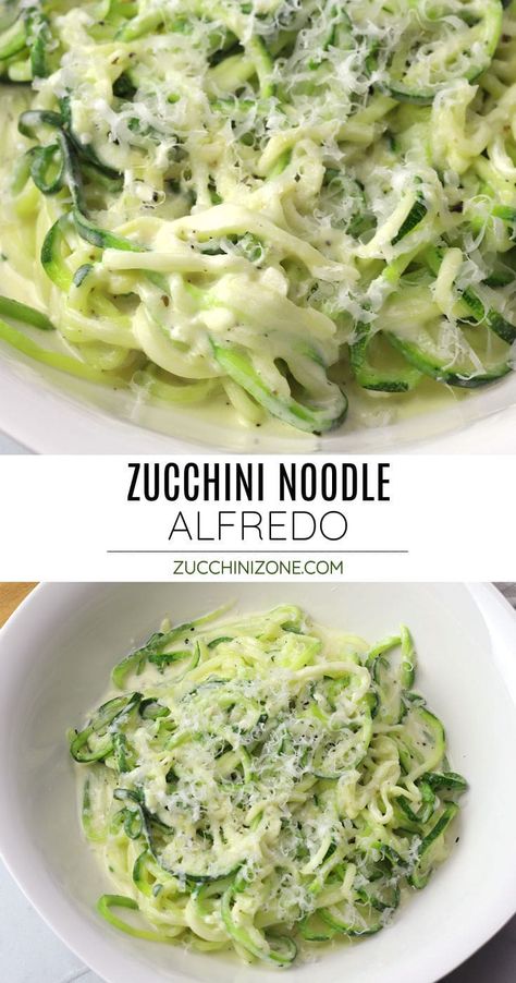 Zucchini Spaghetti Recipe Healthy, Frozen Spiral Zucchini Recipes, Zucchini Noodles With Chicken, Zoodle Mac And Cheese, Zucchini Noodle Alfredo, Zucchini Noodle Side Dish Recipes, Chicken Alfredo Zoodles, Zucchini Alfredo Sauce, Zucchini Recipes Noodles