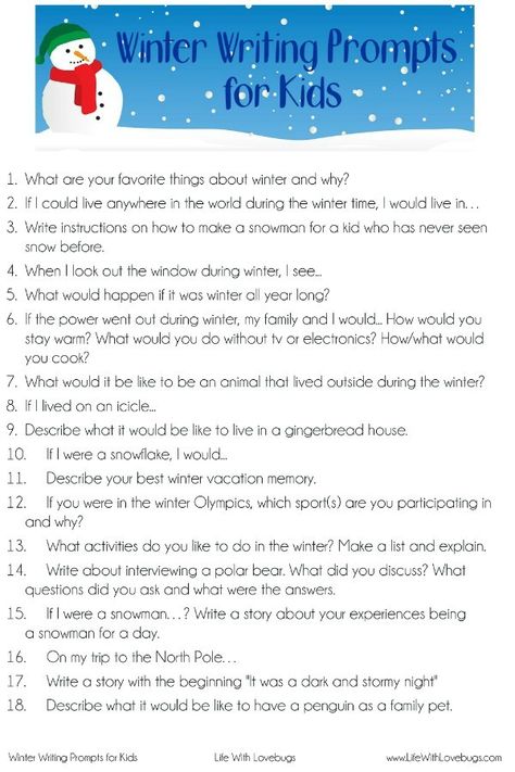 18 Winter Writing Prompts for Kids Winter Writing Prompts 2nd Grade, January Journal Prompts For Kids, Christmas Journal Prompts For Kids, December Writing Prompts For Kids, January Writing Prompts For Kids, Christmas Writing Prompts For Kids, Writing Prompts Kids, School Writing Prompts, January Writing Prompts