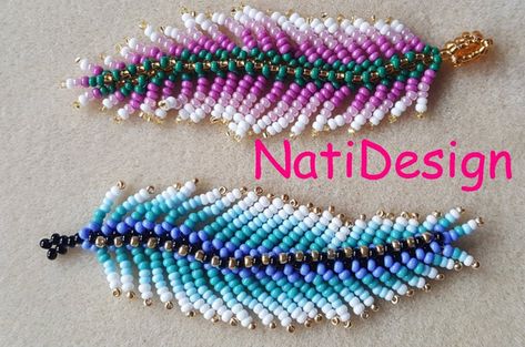 More Beaded Feather Jewelry Tutorials - The Beading Gem's Journal Beaded Feather, Beaded Earrings Tutorials, Beaded Earrings Diy, Beaded Jewelry Tutorials, Beaded Earrings Patterns, Bead Embroidery Jewelry, Feather Jewelry, Beaded Bracelet Patterns, Earring Tutorial