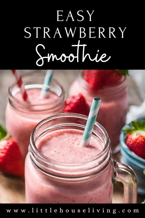 Simple Berry Smoothie, Smoothie Strawberry Recipes, Frozen Strawberries Smoothie, Easy Strawberry Smoothie Recipes, Frozen Strawberry Smoothie Recipe, Kid Smoothie Recipes, Strawberry Smoothie Recipe Healthy, Strawberry Banana Blueberry Smoothie, Berries Smoothie Recipe