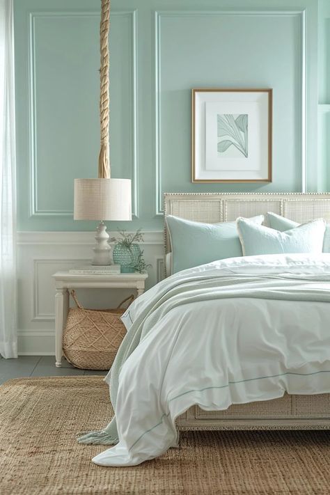 29 White and turquoise bedroom ideas for a fresh look Girls Turquoise Bedroom Ideas, Teal Color Palette Bedroom, Turquoise Blue Bedroom, Light Teal Bedroom, White And Turquoise Bedroom, Turquoise Bedroom Walls, Turquoise Teen Bedroom, Teal And White Bedroom, Teal Bedroom Walls