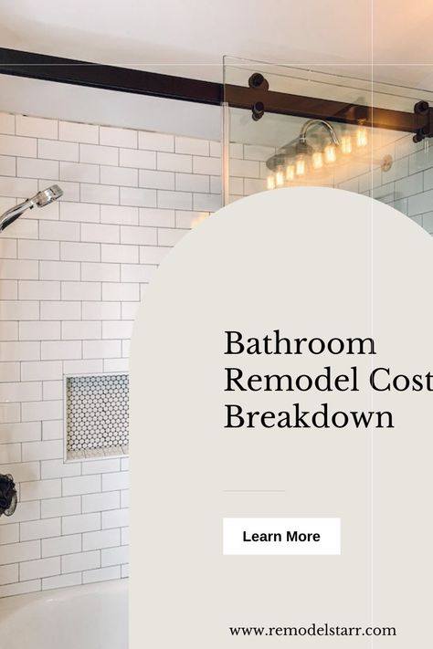 If you are considering a bathroom remodel, your first thought is, “how much will this cost?” Knowing a bathroom remodel cost breakdown is essential for every homeowner to plan and save. | Bathroom Remodel | Bathroom Remodel Ideas | Bathroom Remodel On A Budget | Small Bathroom Remodel | Master Bathroom Remodel | Tips For Bathroom Remodel, Small Bathroom Remodel Before And After Renovation Master Bath, Bathroom Remodel Master Bath Before And After, Budget Shower Remodel, How To Remodel A Bathroom, 90s Master Bath Remodel, Master Bathrooms Remodel, Basic Bathroom Remodel, 90s Bathroom Remodel