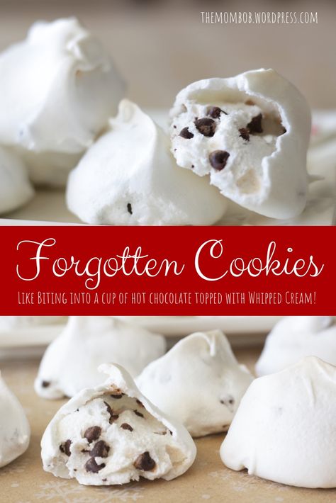 Forgotten Cookies: Like Biting into a Cup of Hot Chocolate Topped with Whipped Cream Forgotten Cookies Meringue, Forgotten Cookies Christmas, Meringue Cookies Christmas, Christmas Meringue Cookies, Forgotten Cookies Recipe, Cookies Meringue, Meringue Cookies Recipe, Forgotten Cookies, Meringue Cookie