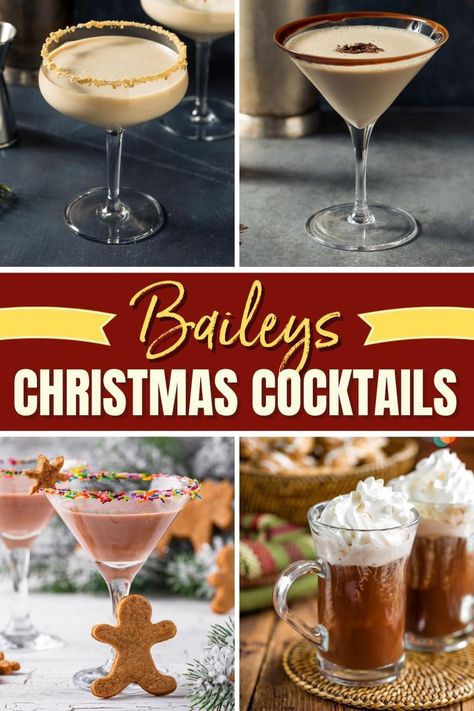 Baileys Gingerbread Cocktail, Bailey's Cocktail Recipes, Baileys Drinks Christmas, Holiday Cocktails With Baileys, Baileys Light Recipes Drinks, Baileys Cocktails Christmas, Holiday Drinks Baileys, Baileys Holiday Cocktails, Mixed Drinks With Baileys