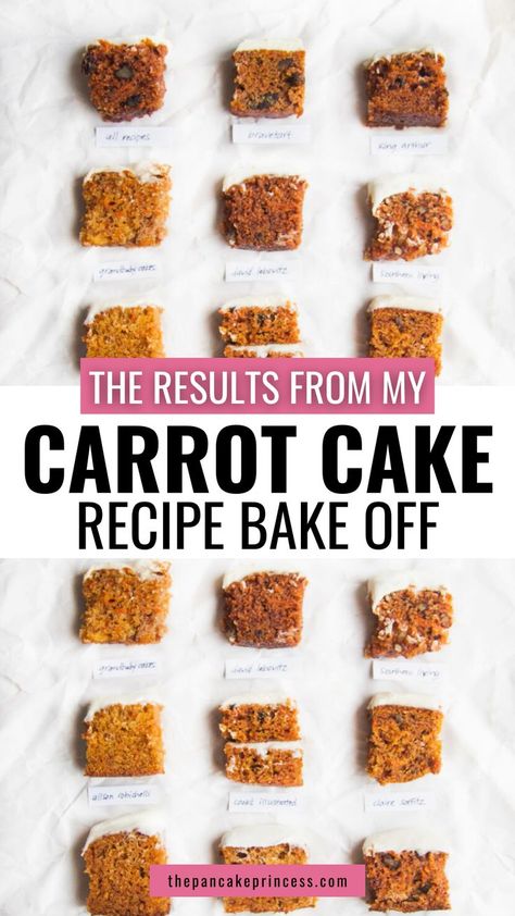 If you’ve ever been on the hunt for the perfect carrot cake recipe, we tested 12 of the best recipes to find a moist and tender crumb along with the best cream cheese frosting recipe to pair it with! Find the top carrot cake recipe with cream cheese icing as we bake and test the 12 most popular carrot cake recipes across the internet. Homemade carrot cake recipe that's simple and easy to make for holidays or as a sweet treat for any special occasion. Add this to your fall dessert ideas! Cake Recipes Fall, Best Cream Cheese Frosting Recipe, Homemade Carrot Cake Recipe, Fall Dessert Ideas, Carrot Cake Recipes, Best Carrot Cake Recipe, Best Cinnamon Roll Recipe, Baby Carrot Recipes, The Best Carrot Cake