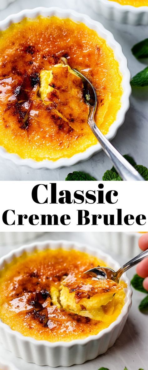 Creme Brulee Recept, Authentic Mexican Recipes, Brulee Recipe, Creme Brulee Recipe, Mini Desserts, Healthy Dessert, Vegetable Dishes, Custard, Just Desserts