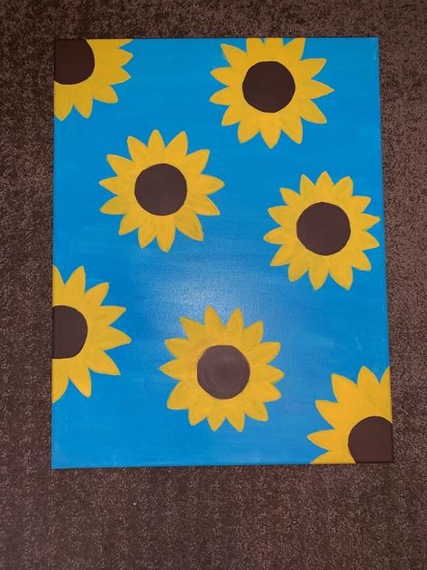 Simple Sunflower Painting, Simple Sunflower, Cute Easy Paintings, Sunflower Canvas, Small Canvas Paintings, Hippie Painting, Simple Canvas Paintings, Canvas Painting Tutorials, Cute Canvas Paintings