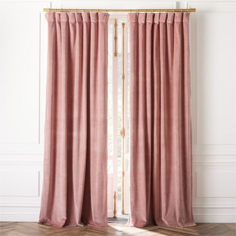 Smoked Mauve Organic Cotton Velvet Window Curtain Panel 48"x96'' + Reviews | CB2 | CB2 Mauve Curtains Nursery, Pink Pattern Curtains, Mauve Curtains Bedroom, Pink Linen Curtains, Blush Velvet Curtains, Dusty Pink Curtains, Mauve Curtains, Pink Velvet Curtains, Blush Curtains