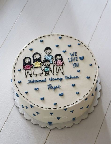 Mini Cake For Moms Birthday, Fathers Day Bento Cake Ideas, Bday Cake For Papa, Father'day Cake, Cake Ideas For Papa, Father’s Birthday Cake, Birthday Cake For Father Dads, Cake Idea For Husband, Simple Father's Day Bento Cake