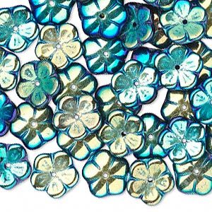 Bead cap, Czech pressed glass, jet AB, 10x3mm flower, fits 8-10mm bead. Sold per pkg of 50. Vintage Buttons Crafts, Dragonfly Drawing, Beach Scrapbook, Buttons Crafts, Zentangle Ideas, Nail Polish Crafts, Beaded Bookmarks, Mosaic Supplies, Diy Buttons