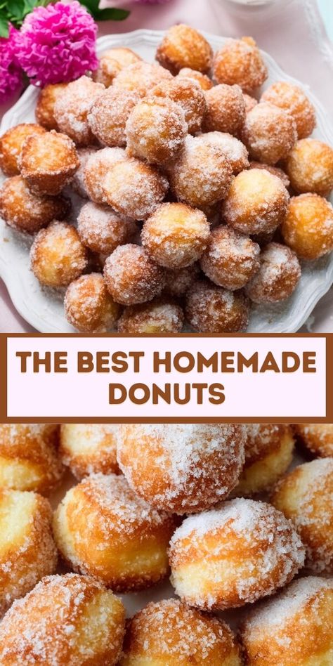 Homemade Donuts Homemade Doughnut Recipe, Mini Donut Recipes, Dessert Pasta, Homemade Doughnuts, Cake Donut, Chilled Desserts, Local Bakery, Gluten Free Donuts, Homemade Donuts