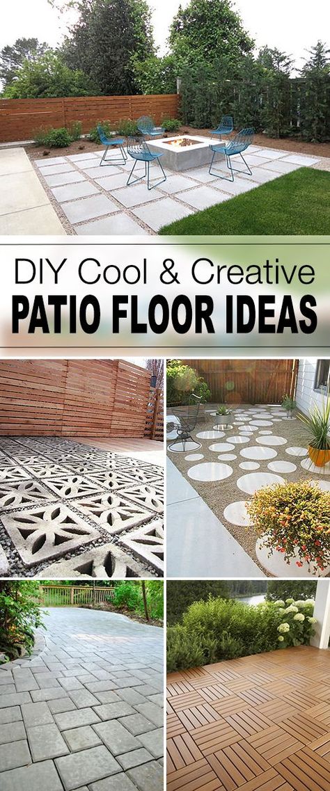 Tips and tutorials for great patio floors that you can do yourself! Brick, wood, cement, pavers, cement blocks, deck tiles • 9 DIY Cool & Creative Patio Floor Ideas!  #patiofloorideas #DIY #DIYpatiofloors #patiofloors #patiofloortutorials #DIYpatiofloorprojects #buildapatiofloor #DIYgardenprojects Outdoor Patio Flooring Ideas, Patio Floor Ideas, Patio Floors, Patio Floor, Concrete Patios, Floor Ideas, Patio Flooring, Have Inspiration, Ideas Patio