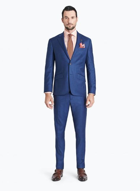 Madrid Blue Sharkskin Suit Blue Suit Outfit, Sharkskin Suit, Peter Jackson, Blue Suit Men, Tailor Shop, Crisp White Shirt, Men's Suits, Suit Shop, Blue Suit