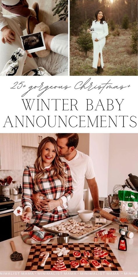 The very sweetest Christmas pregnancy announcement photos - whether you're planning a first baby announcement, expecting baby 2, 3, 4 or more - these creative baby announcements are festive & fun! First Baby Announcement, Christmas Pregnancy Announcement Photos, Christmas Pregnancy Announcement Ideas, Christmas Card Pregnancy Announcement, Diy Pregnancy Announcement, Baby Announcement Winter, 3rd Baby Announcement, First Pregnancy Announcements, Simple Pregnancy Announcement