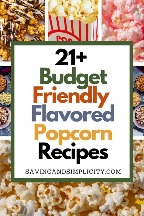 21 Amazing flavored popcorn recipes you need to try for movie night or a great popcorn snack.  Including a caramel popcorn recipe, cheddar cheese popcorn, buttery movie popcorn and more. Save yourself some cash and plan a movie night with great snacks and treats. Healthy snacks. Homemade Popcorn Flavors, Popcorn Snack Mix Recipes, Caramel Corn Easy, Flavored Popcorn Recipes, Caramel Popcorn Recipe, Popcorn Recipes Easy, Easy Popcorn, Peanut Butter Popcorn, Christmas Crunch