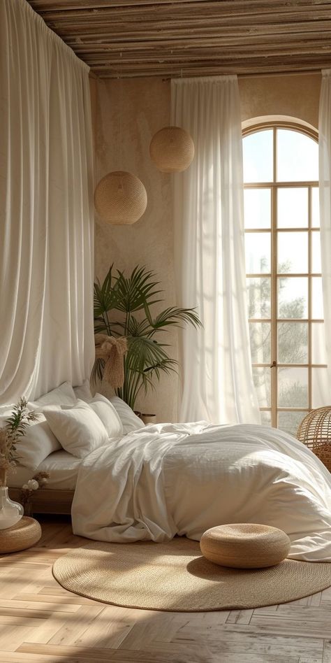 Natural Texture Bedroom, Boho Style Wall Decor, Organic Luxe Interior, Wall Decoration Boho, Textured Wall Bedroom, Boho Wall Ideas, Tulum Inspired Bedroom, Boho Luxe Bedroom, Tulum Bedroom