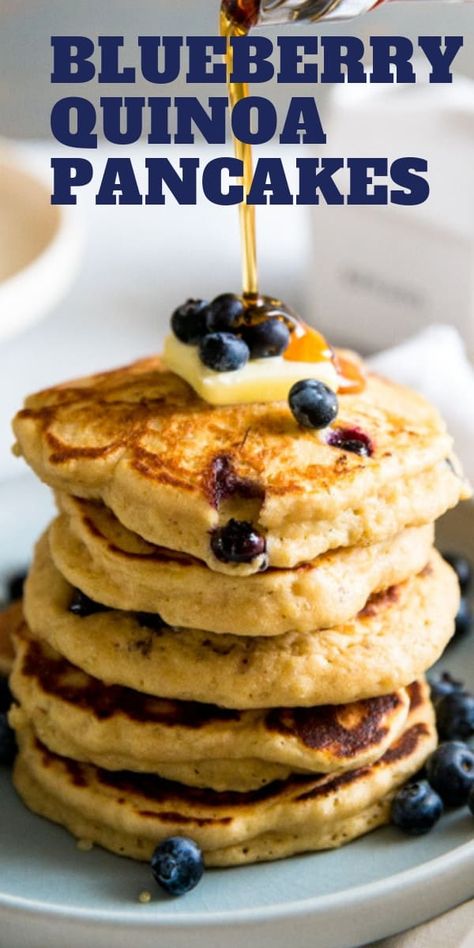 This blueberry quinoa pancake recipe is filling and delicious! The quinoa adds a nutritional boost while the fresh blueberries add a burst of flavor! Blueberry Quinoa, Quinoa Pancakes, Best Pancake Recipe, Pancake Recipe Buttermilk, Pancake Recipes, Easy Meal Ideas, Pancakes Easy, Best Breakfast Recipes, Breakfast Recipes Casserole