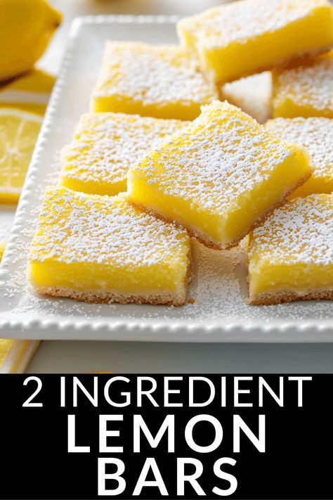 These 2 Ingredient Lemon Bars are perfect if you are craving something sweet, tangy, and oh-so-satisfying. Salads Recipes Healthy, Health Recipes Easy, Easy Lemon Bars, Best Lemon Bars, Lemon Bars Easy, Recipes Salads, Lemon Bar, Lunch Meat Recipes, Lemon Bars Recipe