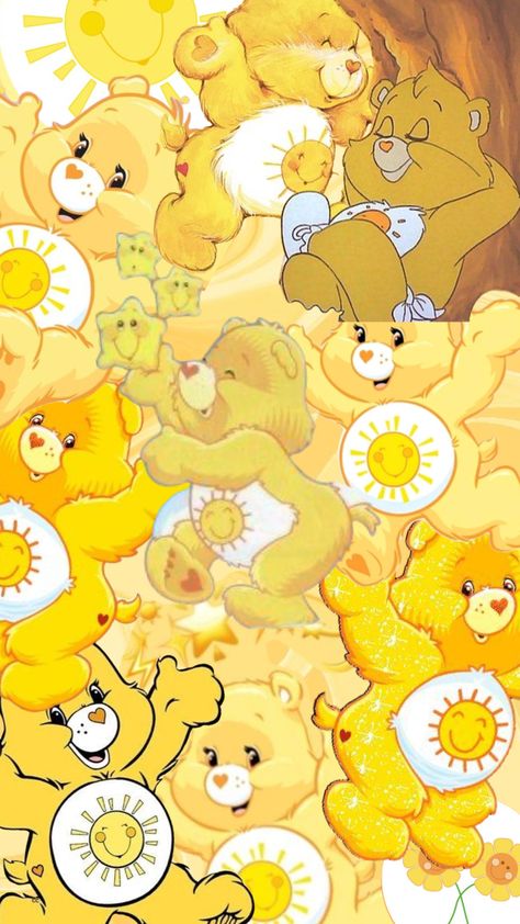 Mystic Wallpaper, Sunshine Bear, Banana Wallpaper, Big Stuffed Animal, 90s Wallpaper, Care Bears Vintage, Care Bears Cousins, Simple Phone Wallpapers, Paper Background Texture