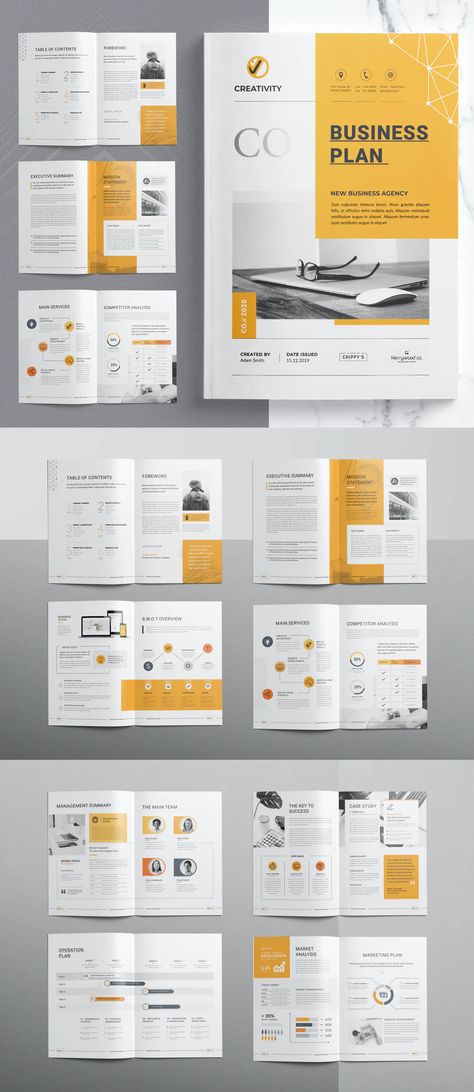 Business Plan Brochure Template MS Word, InDesign - 20 pages Free Indesign Templates, Business Plan Design Layout, Creative Business Plan Template, Business Plan Layout, Ms Word Design, Business Plan Design, Business Plan Template Word, One Page Business Plan, Proposal Inspiration