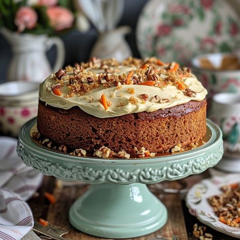 Carrot Cake Delight: A #delicious carrot cake topped with #creamy frosting and #walnuts, presented on a #stylish cake stand. #baking #sweets #foodphotography #edibleart #foodie ⬇️ Download and 📝 Prompt 👉 https://stockcake.com/i/carrot-cake-delight_631382_851566 Walnut Carrot Cake, Carrot Walnut Cake, Carrot Cake Topping, Stylish Cake, Creamy Frosting, Walnut Cake, Baking Sweets, Edible Art, Food Illustrations