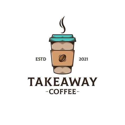 Takeaway coffee logo template isolated o... | Premium Vector #Freepik #vector #logo #coffee #cup #mug Minimalist Coffee Logo, Mug Logo Design, Logo Coffee Design, Eco Coffee Cup, Coffee Cup Logo, Coffee Vibe, Coffee Logo Design, Cafe Logos, Mug Logo