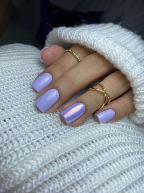 Spring Nails Solid, Purple Chrome Nails, Nails Solid Color, Nails Solid, Trendy Shades, Lilac Nails, Cute Gel Nails, Shellac Nails, Classy Nails