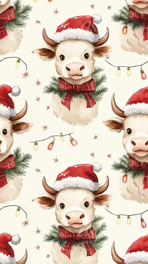 Highlander Cow Christmas Paper Digital Pattern Highland Cow Pattern Christmas Cow Seamless Pattern Highland Cattle Christmas Farm Pattern - Etsy Philippines Cow Christmas Cards, Highland Cow Pattern, Highland Cow Pictures, Farm Pattern, Christmas Phone Backgrounds, Highlander Cow, Christmas Wallpaper Ipad, Christmas Background Iphone, Christmas Lockscreen